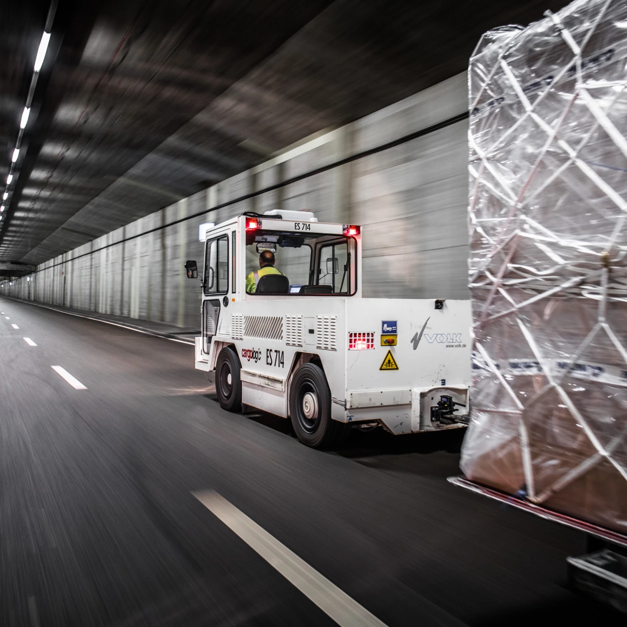 cargo car in a tunnel